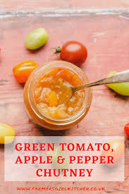 Green Tomato Apple Pepper Chutney In 2020 Green Tomato Chutney Recipe Green Tomato Jelly Recipe Green Tomato Recipes
