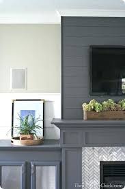 Our fireplace makeover basically was broken up into three phases: Shiplap On Fireplace Dark Gray Fireplace Shiplap Fireplace With Stone Home Fireplace Home Home Decor