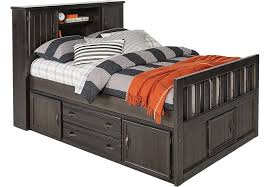 Creekside Charcoal 3 Pc Full Captains Bookcase Bed 675 0 87l X 62w X 53h Find Affordable Full Beds For Your Home T Bedroom Furniture Stores Bookcase Bed Bed