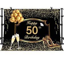 Amazon Com Mme 10x7ft Happy 50th Birthday Backdrop Fantasy Golden Balloon Ribbon Champagne Sweet Birthday Birthday Backdrop Happy 50th Birthday 50th Birthday