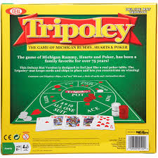 The poker winner plays by putting down a card, faceup, in the center. Ideal Tripoley Deluxe Mat Edition Card Game Rainbow Toys