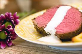 Place beef on large sheet plastic wrap; Herb Crusted Beef Tenderloin With Horseradish Cream Sauce Munchin With Munchkin