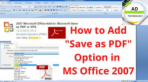 Jan 10, 2020 · step 1. How To Create Pdf File In Ms Office 2007 Save Ms Word File In Pdf In Office 2007 Adtechnology Youtube