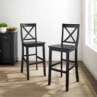 Eleanor Double X Back Bar Height Chairs Set Of 2 By Inspire Q Classic Chairs For Small Spaces Bar Height Chairs Furniture