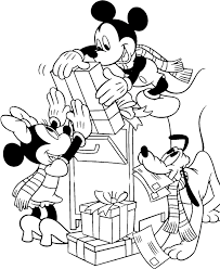 Mickey Mouse And Friends Send Gifts For Christmas Day Coloring Pages Christmas Coloring Pages Kidsdrawin Raskraski Disnej Knizhka Raskraska Disnej Rozhdestvo