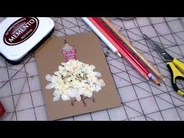 Draw a line down the center to mark the fold line. Pressed Flower Card Youtube