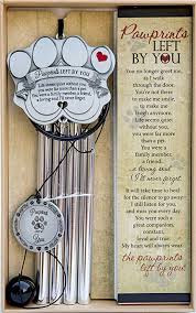 Hanging above your door, swinging with every breath of wind. Amazon Com Pet Memorial Wind Chime 18 Metal Casted Pawprint Wind Chime A Beautiful Remembrance Gift For A Grieving Pet Owner Includes Pawprints Left By You Poem Card Pet Supplies