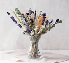 Also known as the line flower and 'larkspur', the delphinium has a long stock covered with tiny blossoms making it the perfect accent for a centerpiece or bouquet. White Delphinium Eucalyptus Large Dried Bouquet Bookblock Cards Stationery And Gift Boxes