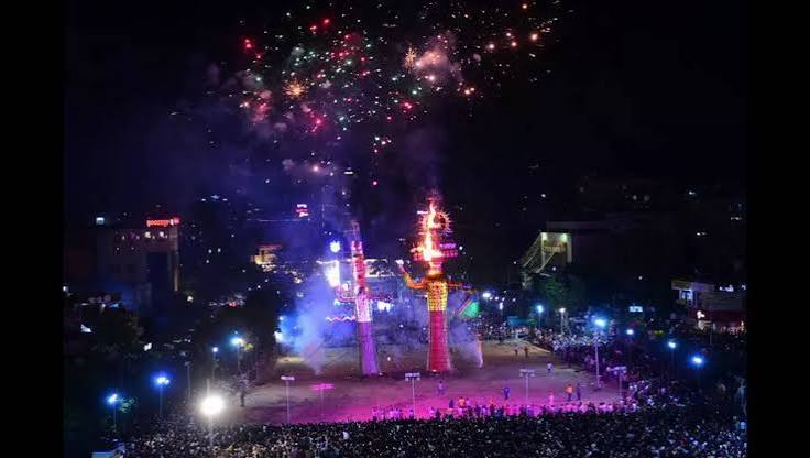 Dussehra: Vibrant Dussehra Celebration: Jaipur Ignites Fireworks as Ravana Effigies Flame Up | Jaipur News - Times of India