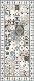 Le carrelage victorien de foyer est parfait pour les sols des salles de bain grâce. Tapis Vinyle Carreaux De Ciment Beige Et Bleu 49 5 X 116 Cm Castorama