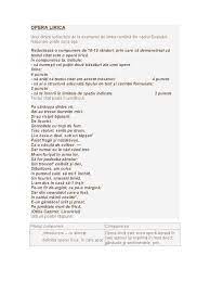 Câte strofeb are această poezie? Opera Lirica Demonstratie