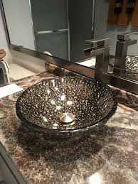 Black Nickel Pebble 16 Vessel Glass Sink Glass Decor Sink