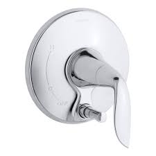 Kohler Refinia 1 Handle Wall Mount Shower Faucet Trim Kit With Push Button Diverter In Polished Chrome Valve Not Included Shower Faucet Shower Diverter Faucet