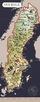 Den är detaljerad och har flera av sevärdheterna markerade. Sverigekarta Affisch Originalstorlek Come To Sweden