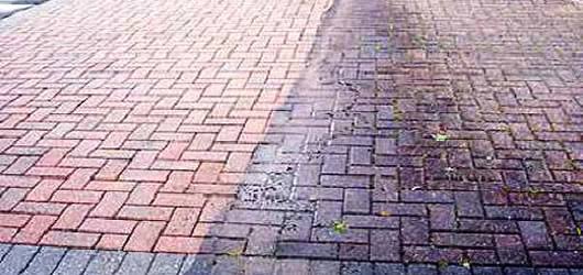 Block paving driveway cleaning