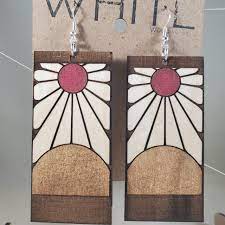 The name hanafuda denotes flower cards. Tanjiro Earrings Hanafuda Earrings Whitl Woodworking