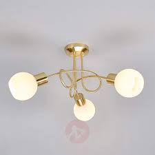 Brass Coloured Led Ceiling Light Elaina 3 Bulb Ceiling Lights Led Ceiling Lights Led Ceiling