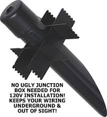 Pvc In Ground Super Rocket Post For 120v Or 12v Landscape Lighting