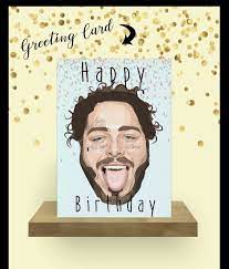 The official facebook page for global recording artist post malone. Post Malone Happy Birthday Card Banana Cards Etsy Birthday Cards Birthday Cards For Friends Happy Birthday Cards