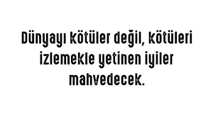 Dunyayi Kotuier Degii Kotuieri Iziemekie Yetinen Iyiier Mahvedecek Guzel Soz Dunya Biyografi