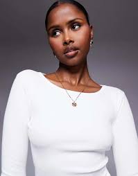 Princess Polly Elaia cotton rich slash neck 3/4 sleeve top in white