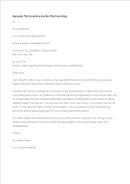Partnership Termination Letter Templates At Allbusinesstemplates Com