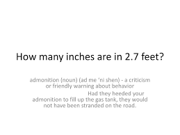How to convert inches to feet: Ppt How Many Inches Are In 2 7 Feet Powerpoint Presentation Free Download Id 2771432