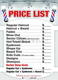 Barber Shop Price List Barber Poster Barber Shop Posters