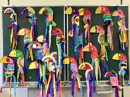 Papageieninvasion Kunstprojekte Fruhling Kunst Grundschule Basteln Fruhling Kinder