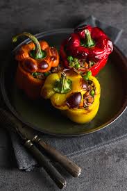 Gefullte Paprika Mit Reis Und Erbsen Ina Isst