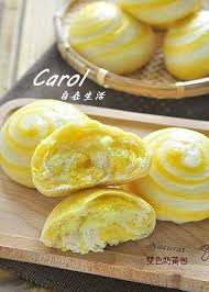 carol 自在生活 雙色奶黃包 steamed custard bun 附實作影片 custard buns cuisine food