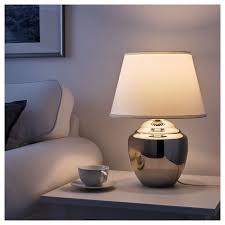 Rickarum Bordslampa Silverfargad Ikea Table Lamp Lamp Silver Table Lamps