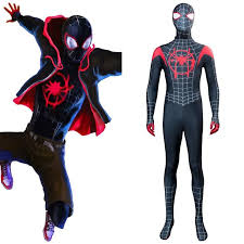 Spider Man Into The Spider Verse Spider Man A New Universe Miles Morales Jumpsuit Cosplay Kostum In 2020 Spiderman Cosplay Cosplay Costumes Deadpool Movie Costume