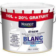 Les murs le bois la lasure en sus elle propose également des produits d entretien pour le parquet et le bois. Peinture Monocouche Blanc Mat 10l 20 Gratuits Nuance Peinture Blanche Mur Plafond Peinture Interieur Peinture Revetement Decoration Interieur