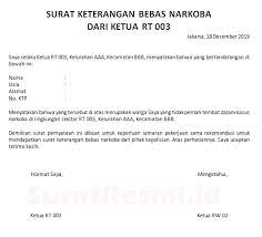 Contoh surat permohonan izin tidak masuk sekolah. 10 Contoh Surat Keterangan Bebas Narkoba Rumah Sakit Kepolisian Dan Bnn Suratresmi Id