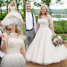 Busy searching beautiful and comfortable plus figure wedding dress for women in variety of fabrics and styles? Discountvintage Ankle Length Wedding Dresses With Half Sleeve Lace Applique Plus Size Beige Countryside Wedding Bridal Gowns Vestido De Novia From Ture Lover 85 03 Dhgate Com
