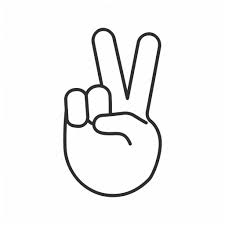 Finger peace sign black and white. Transparent Peace Sign Emoji Black And White Novocom Top