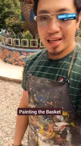 Painting the basket Pinya of Sablan in Benguet Province #SablanBenguet  #EdmundAndrada
