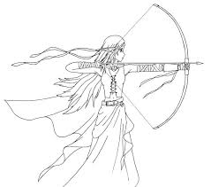 You'll be coloring for hours with these free printables Archer Warrior Anime Girl Coloring Pages Novocom Top