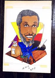 Keith Mikell Original 1990 Painting African American Comedian Dick Gregory  18x24