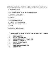 Check spelling or type a new query. Susunan Acara Family Gathering Rs Prima