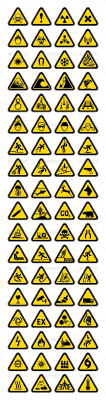 72 Hazard Warning Symbols Labels Triangular Hazard Symbol Symbols Safety Posters
