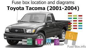 Find diagrams and schemes for your car: Fuse Box Location And Diagrams Toyota Tacoma 2001 2004 Youtube