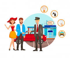 Valet Parking Service Flat Vector Illustration Vector