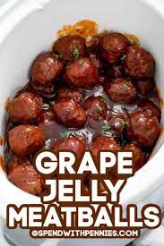 Grape Jelly Meatballs 3 Ingredients Spend With Pennies Grape Jelly Meatballs Jelly Meatballs Homemade Appetizer