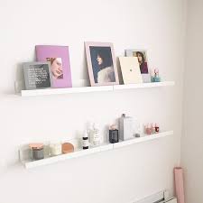 念願のウォールシェルフ ikeaの55cmのタイプで 399のを4本買って2段にしてます interior wallshelf magazine cosmetics fragrance インテリア diy 北欧 香水 雑誌 アロマキ ウォールシェルフ インテリア 収納 ikea ウォールシェルフ