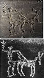 A 10,000-year-old petroglyph depicting a man penetrating a horse, from the  Val Camonica in Italy [850x1472] : rArtefactPorn