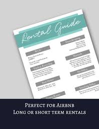 Basic Welcome Book 6 Page Vacation Home Printable Template Airbnb Printable House Manual Beach Rental Edit Online With Corjl Rental Vacation Books Airbnb