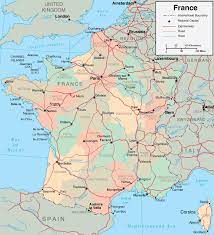 Franța metropolitană se află la una dintre extremitățile vestice ale europei. Map Of France Departments Regions Cities France Map
