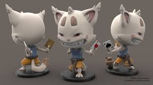 You Ve Met Abraca Last Time Here Is Her Partner Firmin And His Cute Cat 3d Modeling Damien Levaufre Concept Art Bill Art Toys Design Art Toy Artwork